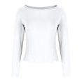 thumbnail image 4 of Dealovy Womens Long Sleeve Shirts Round Neck Slim Fitted Going out Tops Solid Color Basic Undershirts, 4 of 5