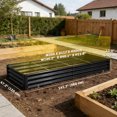 thumbnail image 3 of Outsunny 12x4x1ft Galvanized Raised Garden Bed, Open Bottom, Black, 3 of 10