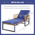 thumbnail image 3 of Costway 2PCS Patio Cushioned Chaise Lounge Chair Adjustable Reclining Lounger Navy, 3 of 9