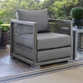 thumbnail image 2 of Modway Aura 15.5" Rattan & Fabric Outdoor Patio Armchair in Gray Finish, 2 of 8