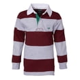 thumbnail image 1 of Sportoli Polo Rugby à Manches Longues à Larges Rayures en Coton 100 % pour Petits Garçons - Bourgogne/gris (Taille 3), 1 of 6
