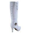thumbnail image 4 of Bottes Mode Décontractées pour Femmes à Talons, Hauteur Genou, Plateforme, Fermeture Éclair Latérale, Boucle, Robe ( Blanc, 9), 4 of 5