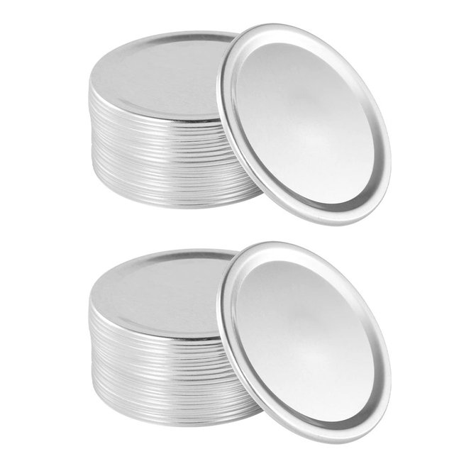 30 Pcs Couvercles de Bocaux DIY Métal Bouche Régulière Couvercles de Mise en Conserve Pièces Rondes Grand Ouverture Couvercles Étanches