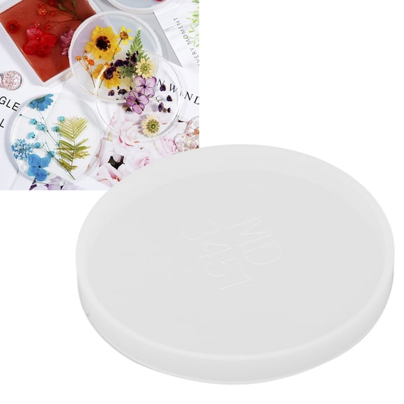 YSTINNG Coaster Silicone Mold Soft Easy Demolding DIY Interesting Reusable Casting Resin Mold for Handicrafts DecorationMD3451 Round Coaster Mould B311-1304