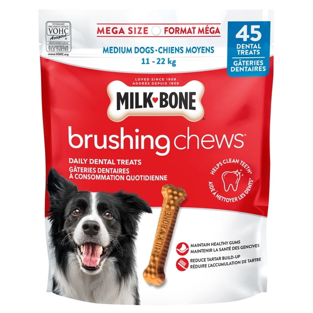Milk-Bone Brushing Chews Dental Dog Treats for Medium Dogs