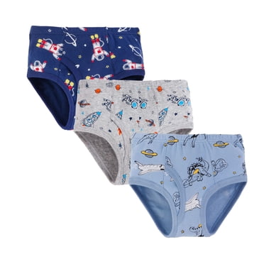 Splozh Toddler Boy Cotton Briefs Kids Children Boys Underwear Cute Print Briefs Shorts Pants Cotton Underwear Trunks 3PCS Blue,12-18 Months