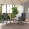 thumbnail image 2 of Outsunny Ensemble de 2 Chaises Pliantes d'Extérieur en Osier avec Dossier Réglable, 2 of 10