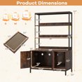 thumbnail image 3 of Gymax 57'' Cat Litter Box Enclosure w/ Storage 2-tier Shelves Removable Scratcher Brown, 3 of 10