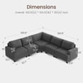 thumbnail image 2 of HONBAY L-Shaped Sectional Modular Corner Sofa Oversized Corduroy Couch for Living Room, Grey, 2 of 9