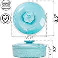 thumbnail image 2 of Ceramic Tortilla Warmer with Lid, 8.5 Inch Microwavable Pancake Holder, Aqua Taco Keeper Server Box, Food Storage Container for Mexican Party, Taco Tuesday Night, Dishwasher Oven Safe, 2 of 8