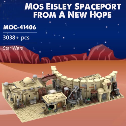 Ensemble de Blocs de Construction Modulaires pour Mos Eisley Spaceport MOC Briques Jouets Modèle Cadeau 3238 Pcs