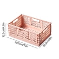 thumbnail image 2 of Maplenight Foldable Plastic Small Baskets 12 x 8 x 5 Inch Collapsible Storage Crate for Home Office Classroom with Mesh Ventilation Multifunctional Organizer Pink, 2 of 6