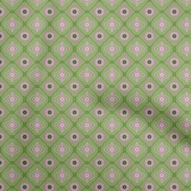oneOone Rayon Light Green Fabric Asian Traditional Block Fabric For Sewing Printed Craft Fabric By The Yard 56 Inch Wide