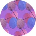 thumbnail image 1 of Ahgly Company Tapis de Zone Rond Transitionnel Violet pour Intérieur Lavable à la Machine, 8 Pieds Rond, 1 of 7