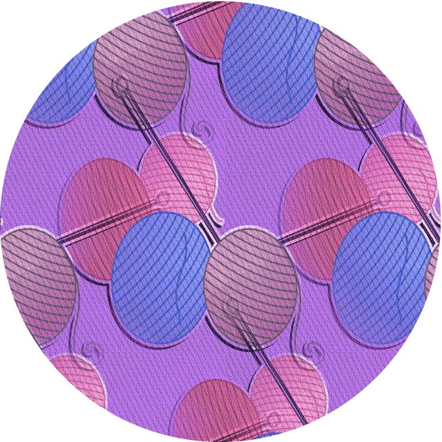 Ahgly Company Tapis de Zone Rond Transitionnel Violet pour Intérieur Lavable à la Machine, 8 Pieds Rond