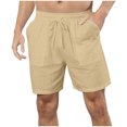 thumbnail image 1 of Mens Shorts, Mens Casual Solid Color Casual Drawstring Pockets Elastic Sports Shorts, 1 of 7