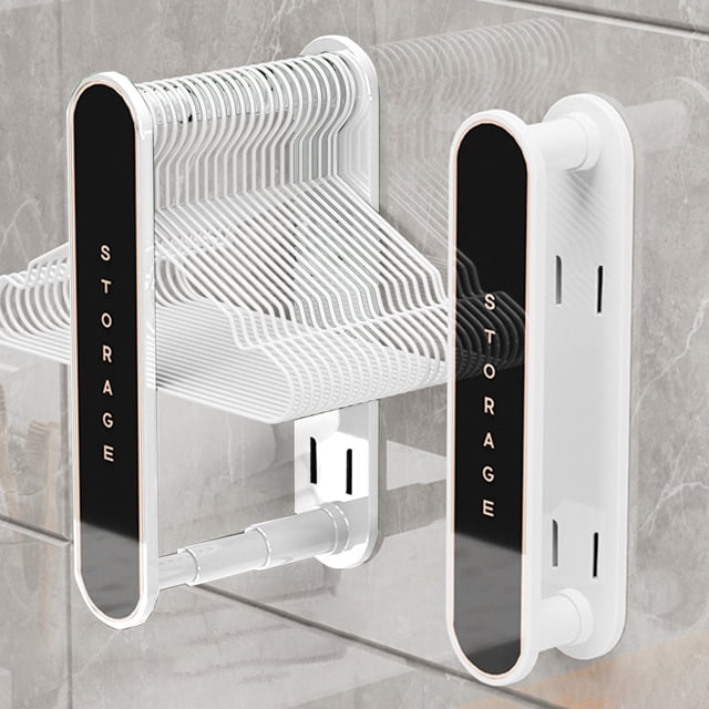 RuiJiao Clearance Clothes Hanger Storage Retractable No Need To Drill Holes To Save Space Balcony Organizer Rack Wall-mounted Clothes Hanger Storage Rack