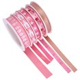 thumbnail image 3 of 5 Rolls of 25m Length Christmas Printed Ribbon Holiday Gift Decorative Band Ribbon for Wrapping DIY Crafts(Pink), 3 of 7