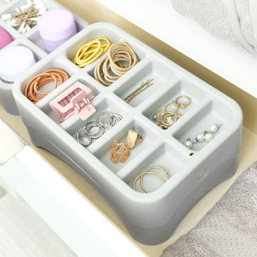 Insert organisateur iDesign gris Eco en plastique recyclé sans BPA à 10 compartiments - 7,6" x 11,1" x 2,5"
