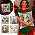 thumbnail image 1 of BKER Housses de 4 Designs Festifs de Renne et Flocon de Neige pour Canapé et Maison, 1 of 6
