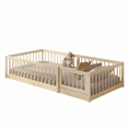 thumbnail image 1 of MIMI BEDS Lit au Sol Dream Raft avec Garde-Corps, Cadre en Bois de Pin Massif, Simple, Naturel, 1 of 13