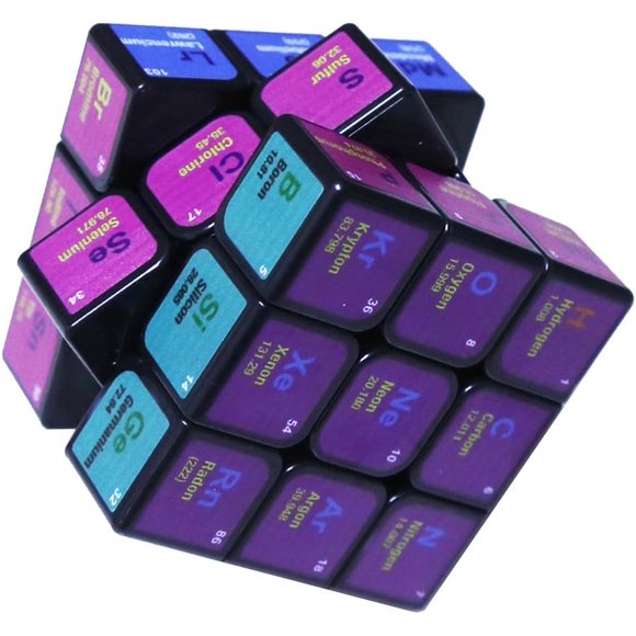 Speed Cube 3x3x3 Éléments Chimiques Cube Magique Casse-Têtes, Jouets Éducatifs Créatifs pour Enfants Étudiants Adultes
