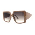 thumbnail image 3 of Womens Chic Squared Butterfly Thick Temple Oversize Sunglasses Tan Smoke, 3 of 4