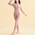thumbnail image 2 of Besolor Women's Thermal Underwear Set Soft Fleece Lined Base Layer Top and Bottom Set for Cold Weather Plus Size, 2 of 5