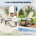 thumbnail image 4 of Gymax 2PCS 2-in-1 Outdoor Rocking Chair with 4-Position Adjustable Backrest Curved Armrests Beige, 4 of 10