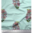 thumbnail image 1 of Soimoi Tissu en Poly Georgette Imprimé Feuilles et Fleurs au Mètre 52 Pouces de Large, 1 of 3