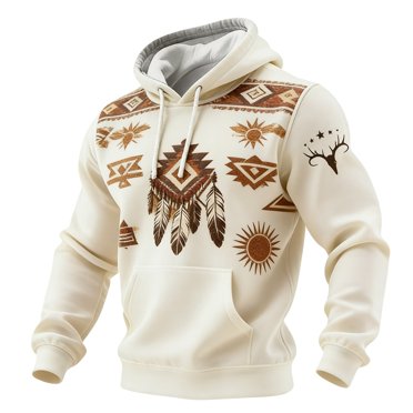 Chandail à Capuchon pour Homme avec Poche avant, Style Aztèque, pour un Port Décontracté au Quotidien et un Confort Moderne