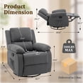 thumbnail image 2 of YSICK Small Swivel Rocker Recliner Chair for Small Spaces Linen for Living Room,Grey, 2 of 6