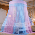 thumbnail image 3 of CHUANK Bed Canopy Mosquito Net - Princess Elegant Lace Round Sheer Mesh Bed Curtains - Princess Dome Bedding Net, 3 of 6