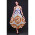 thumbnail image 3 of Bimba Robe Midi Imprimée Teinture sur Nœuds pour Femmes, Bretelles Spaghetti, Tenue de Plage, Taille TTG, 3 of 5