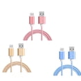 thumbnail image 2 of spellwife 1 Meter Type-C Woven Mobile Phone Data Cable Charging Line Cord 2 in 1 Fast Charging Data Transfer, 2 of 9
