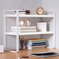 thumbnail image 1 of QTOCIO Double-Tier Desktop Storage Shelf Student Desk Organizer Office Computer Desk Tiered Cabinet, 1 of 4