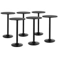 thumbnail image 1 of Gymax 6 Pcs Table de Pub Ronde 24 Pieds' Bistro Bar Table Cocktail avec Base en Métal Noir, 1 of 10