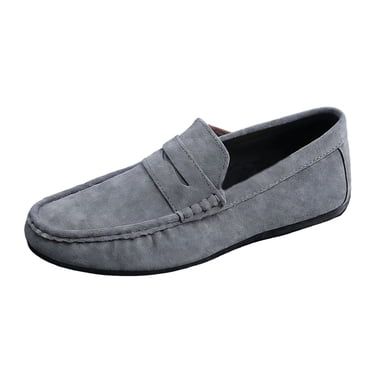 Amzcrzy Mens Loafers Comfortable Round Toe Slip on Shoes for Men Casual Versatile Non Slip Dress Shoes 42