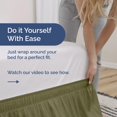 thumbnail image 3 of Wrap Around Dust Ruffle Bed Skirt - Sage Green - for Twin Size Beds with 21 Inch Drop - Elastic Strap - Adjustable Pleated Bedskirt with Brushed Fabric and Wrinkle Free - for Women Men Kids & Teens, 3 of 5