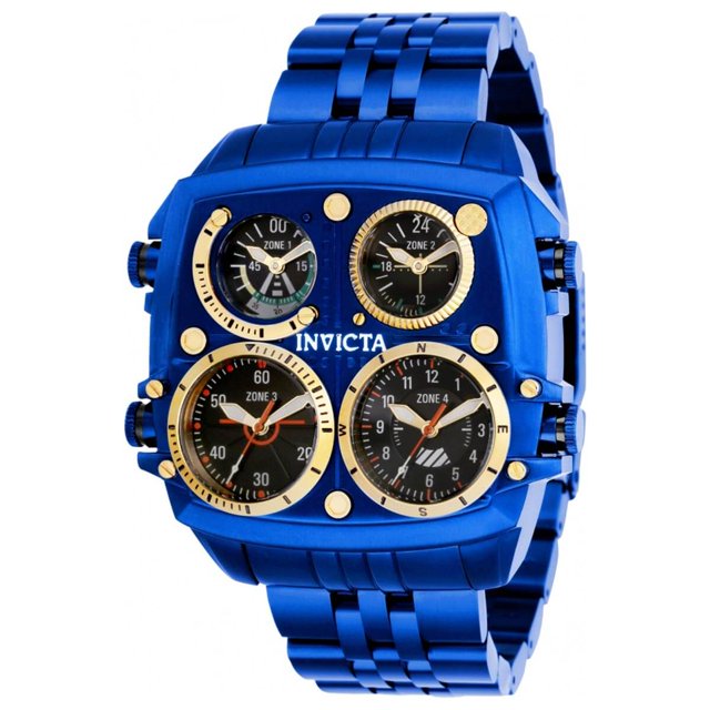 Invicta 35199 Men's Aviator Blue Case Bracelet Chronograph Watch