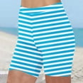 thumbnail image 2 of Plebaso Shorts pour Femmes 2025 Imprimé Rayé Shorts de Plage Taille Haute Mode Leggings Courts, 2 of 5