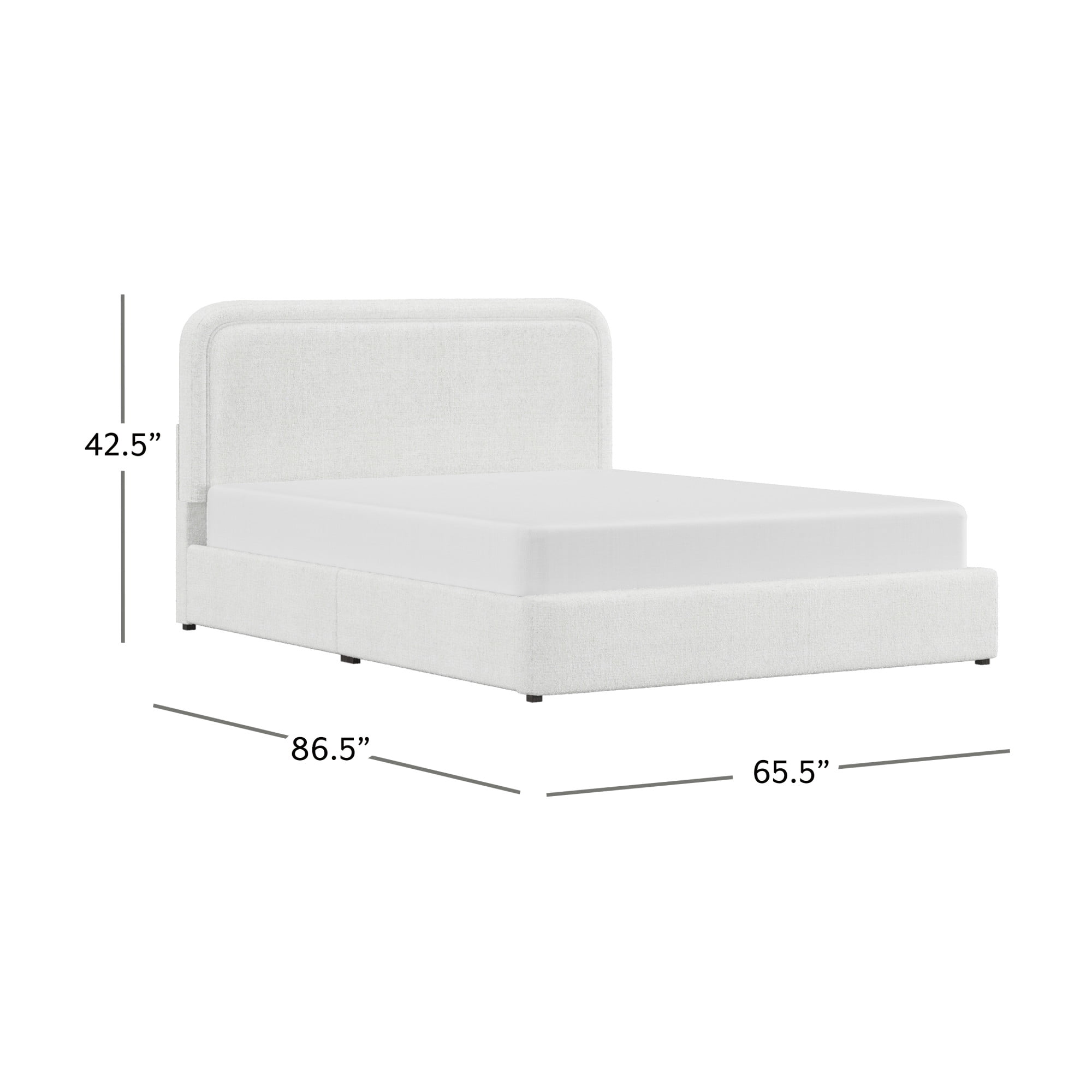 Lit plateforme double Juliet en tissu bouclé – Better Homes & Gardens, couleur ivoire