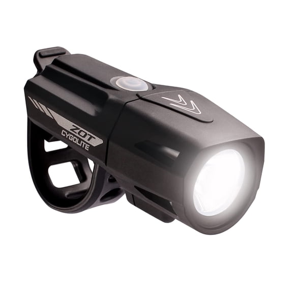 Cygolite Zot- 450 Lumen Bike Light- 5 Night & 2 Daytime Modes- Sleek Durable Design- IP67 Waterproof- Sturdy Flexible Mount- USB Rechargeable Headlight- for Road & Commuter Bicycles,Black,Compact