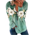 thumbnail image 2 of Chandails à Capuchon Mode pour Femmes 2023 Hauts Automne Manches Longues Chandail Ample Chemise Chic Décontractée Chandails à Col Rond pour Dames Rabais de 50 % Liquidation Costumes d'Halloween/Noël, 2 of 5
