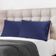 thumbnail image 2 of PiccoCasa Pure Cotton Pillowcases 2 Pcs Soft with Envelope Navy Blue Standard, 2 of 7