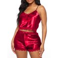 thumbnail image 1 of Julyccc Womens Summer Satin Silk Pajamas Set Cami Shorts Loungewear pjs, 1 of 4