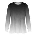 thumbnail image 4 of RXIRUCGD T-Shirts à Manches Longues Dégradés pour Femmes, Décontractés, Mode, Amples, Plissés, Col Rond, Gris, Taille : L, 4 of 5