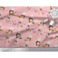 thumbnail image 2 of Soimoi Georgette Viscose Fabric Cook Girl Print Fabric by the Yard 42 Inch Wide, 2 of 3