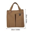 thumbnail image 2 of AKEGAMN Spring And Summer Canvas Solid Color Stitching Handbag Student Lunch Box Bag Bento Handbag Multi Pocket Practical Canvas Bag, 2 of 8