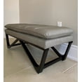 thumbnail image 4 of SEAT4U Coussin d'Oreiller Rembourré en Cuir PU Gris 48 Pouces Hendraheim Ottoman Banc, 4 of 8